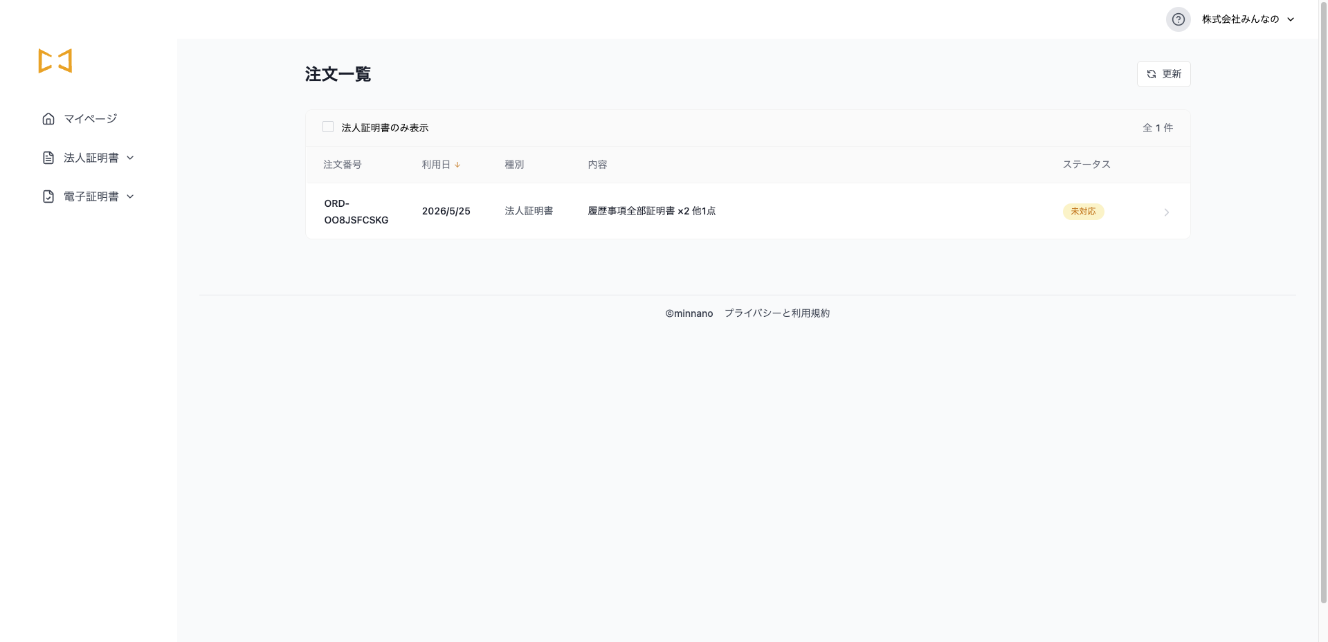 注文一覧
